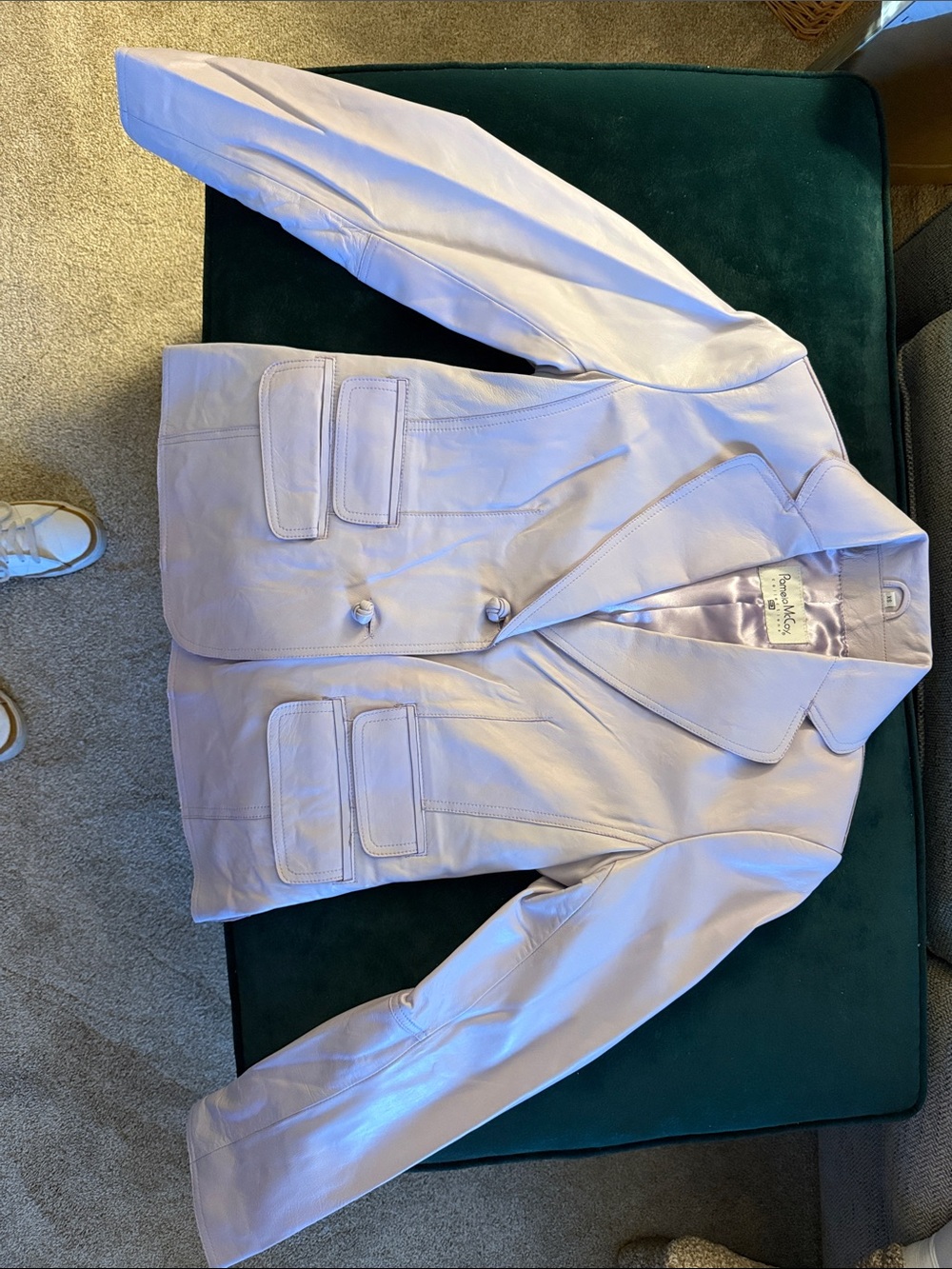 Vintage structure leather blazer